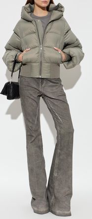 Rick Owens Puffer Jacket With Hood, Womens, Green