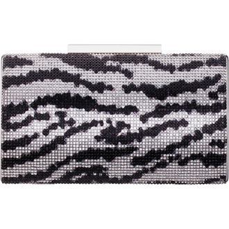 Nina Lea Frame Clutch in Black-White at Nordstrom