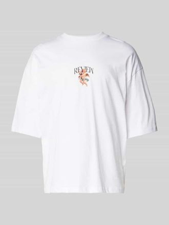 Review T-Shirt mit Label-Print in Weiss, Gr&ouml;&szlig;e XS