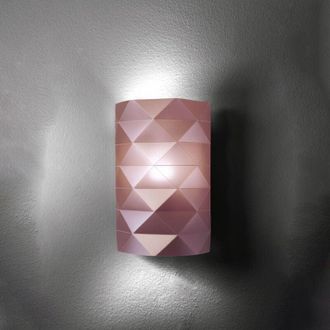 Linea Zero Applique Moderna 1 Luce Prisma In Polilux Rosa Metallico Made In Italy