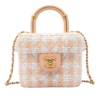 Chanel Pre-owned Vintage Tweed Satchel - Dames - Pre-owned - Beige - Maat: ONE Size Tweed