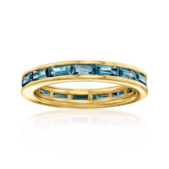 Ross-Simons London Blue Topaz Eternity Band in 18kt Gold Over Sterling