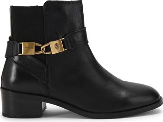 Kurt Geiger Womens Leather Kingsley Block Heel Boots - Black - Size UK 4