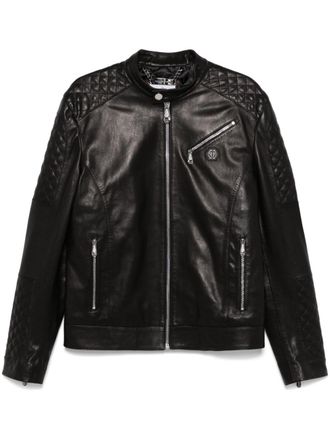 Philipp Plein padded leather jacket - Black