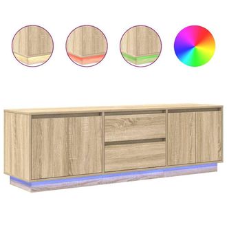 Berkfield Home TV Cabinet with LED Lights Sonoma Oak 160.5x41x50 cm in Brown