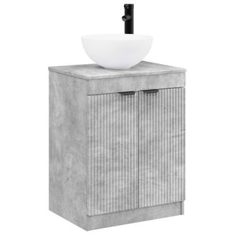 vidaXL Juego De Muebles De Ba&ntilde;o Gris Hormig&oacute;n Madera De Ingenier&iacute;a Vidaxl