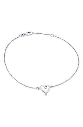 Bling Jewelry Sterling Silver Open Love Heart Anklet at Nordstrom Rack