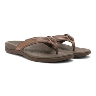 Vionic Womens Tide Flip Flop In Bronze