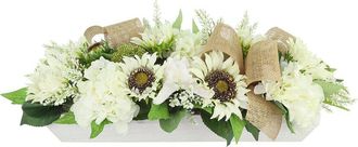 Creative Displays Inc. Handmade Sunflower Fall Arrangement In A Glass Ripple Vase