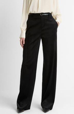 Vince High Waist Wide Leg Velvet Pants in Black at Nordstrom Rack, Size 12