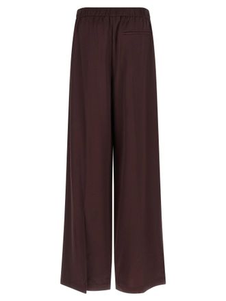 Tory Burch Shiny Fabric Trousers - Burgundy