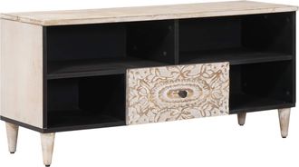 vidaXL Mueble De Tv 100 X 33,5 X 46 Cm Madera De Mango Maciza Vidaxl