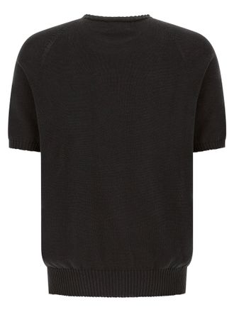 Maryya Cotton Crew Neck Sweater - Black