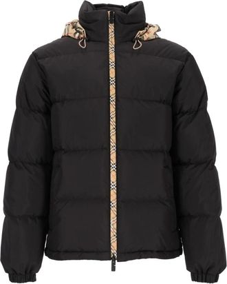 Burberry Dons- en verenjack - Heren - Winterjassen - Zwart - XL - Leer - Jassen