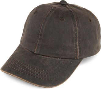 Dorfman Pacific Hats Weathered Cotton Baseball Cap - Brown One Size