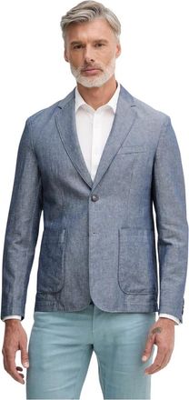 Benetton Linnen Blend Blazer - Heren - Jassen - Blauw - Maat: M Linnen