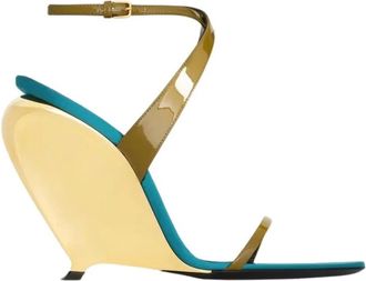 Saint Laurent Zeppe Tallulah Wedge - Dames - Sleehakken - Geel - 40 EU - Schoenen