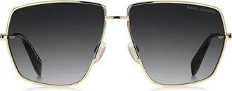 Marc Jacobs 60mm Gradient Square Sunglasses in Gold Black/Dark Grey Sf at Nordstrom