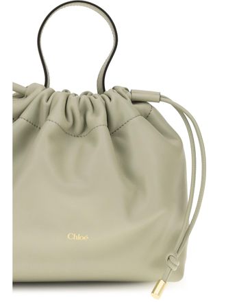 Chlo&eacute; Womens Leather Shoulder Bag Icons Jade Grey Lambskin