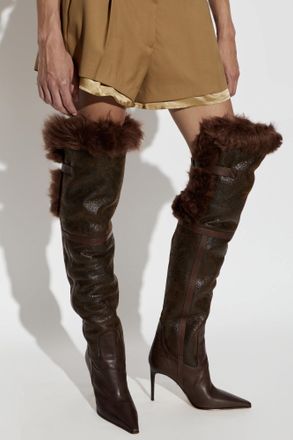 Dsquared2 Heeled Boots With Fur, Womens, Brown