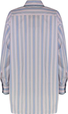Etro Womens Light Blue Striped Cotton Shirt
