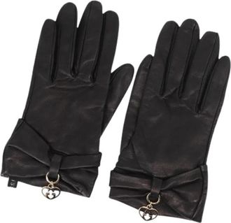 Gucci Pre-owned Leren Handschoenen - Dames - Vintage Accessoires - Zwart - ONE Size - Leer - Vintage