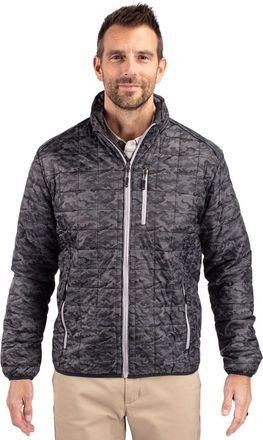 Cutter & Buck Rainier PrimaLoft Mens Eco Insulated Full Zip Printed Puffer Jacket