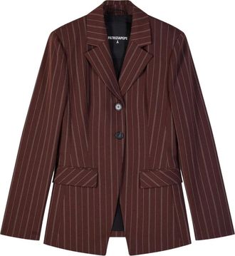 Patrizia Pepe Blazer a Righe Sottili - - Jackets - Donna - Marrone - M