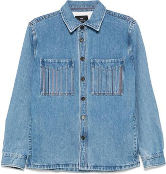 Paul Smith Giacca-camicia con ricamo - Blu