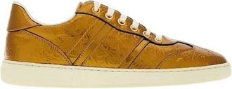 Ferragamo Ferragamo Garda Metallic Leather Low-Top Sneakers