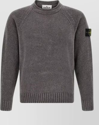 Stone Island ribbed crew neck cotton jumper
