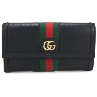 Gucci Black Leather Long Wallet (Bi-Fold) (Pre-Owned)