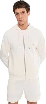 A|X Armani Exchange Zip-Up Hoodie Mens Sweatshirt Cream : 2XL, Cotton/Polyester