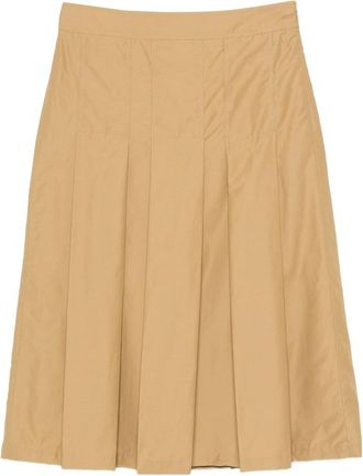 Prada Box-pleat Kick-pleat Midi Skirt