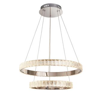 Loops Ceiling Pendant Light Chrome & Clear Crystal 2 x 22.5W LED Bulb Included