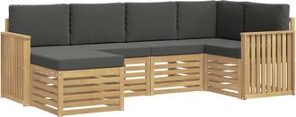 vidaXL Conjunto De Sof&aacute;s De Exterior 6 Uds. Blanco Y Antracita Vidaxl