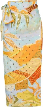Never Fully Dressed Dames Jaspre Wrap Midi Rok (Blauw)