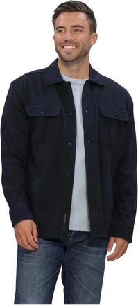 Butcher of Blue Phil Peached Jersey Overshirt - Heren - Jassen - Blauw - Maat: L Jersey