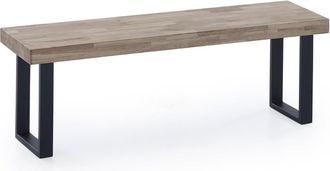 Home Heavenly Banco asiento 120 cm en roble honey y patas metal negro