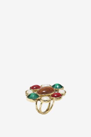 Goossens Paris Goldener Ring mit Steinen Croix Boh&egrave;me GM