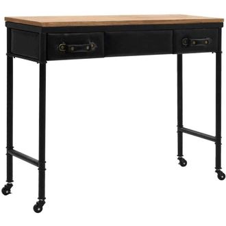 vidaXL Tavolo Consolle in mdf e Legno di Abete 100x33,5x80 cm - Vidaxl