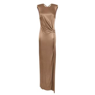 Elisabetta Franchi Dames, Jurken, Beige, Maat: XL Viscose