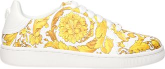 Versace Damess Sneakers Wit/Geel Leer