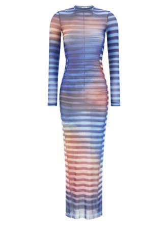 ワンピース TWINSET MULTICOLOR COTTON MAXI DRESS TwinSet Multicolor Cotton Maxi Dress TwinSet