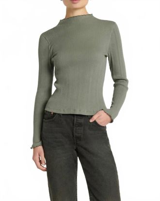 Nation Ltd Brenna Mock Neck Top In Castor Grey