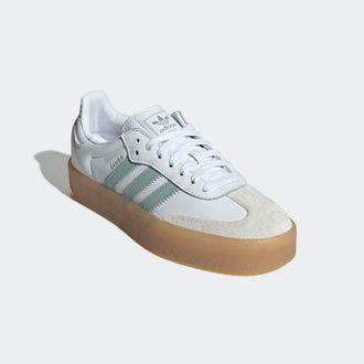 adidas Sneaker ADIDAS ORIGINALS SAMBAE, Damen, Gr. 38,5, weiss (cloud wei&szlig;, wonder blau, sanftes wei&szlig;), Leder, Schuhe Sneaker