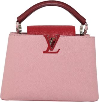 Louis Vuitton Capucines Pink Leather Handbag (Pre-Owned)