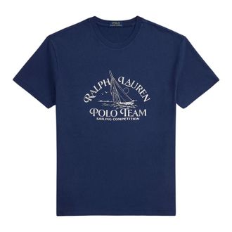 Ralph Lauren T-Shirts, male, Blue, Size: L Classic Fit T-shirt