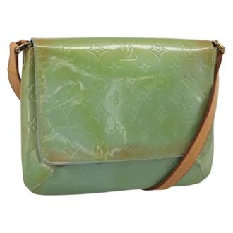 Louis Vuitton Pre-owned Vintage Patent Leather Shoulder Bag - Dames - Pre-owned - Groen - Maat: ONE Size Leer