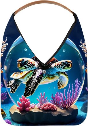 Generic Turtle Crystal Ball Reusable Lightweight Grocery Bags - Foldable Into Compact Pouch, Washable & Sturdy, Multipurpose for Shopping and Travel